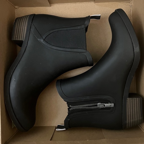 Lucky Brand Basel H20 black heeled waterproof rain boots - Picture 5 of 7